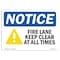 Signmission OSHA Notice Sign, NOTICE Fire Lane Keep Clear, 10in X 7in Rigid Plastic, 7" W, 10" L, Landscape OS-NS-P-710-L-15666 - alternate 1